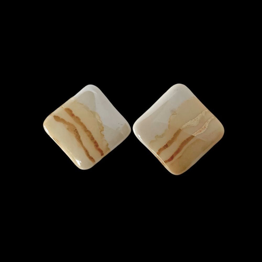 Vintage Painted Ceramic Post Stud Earrings